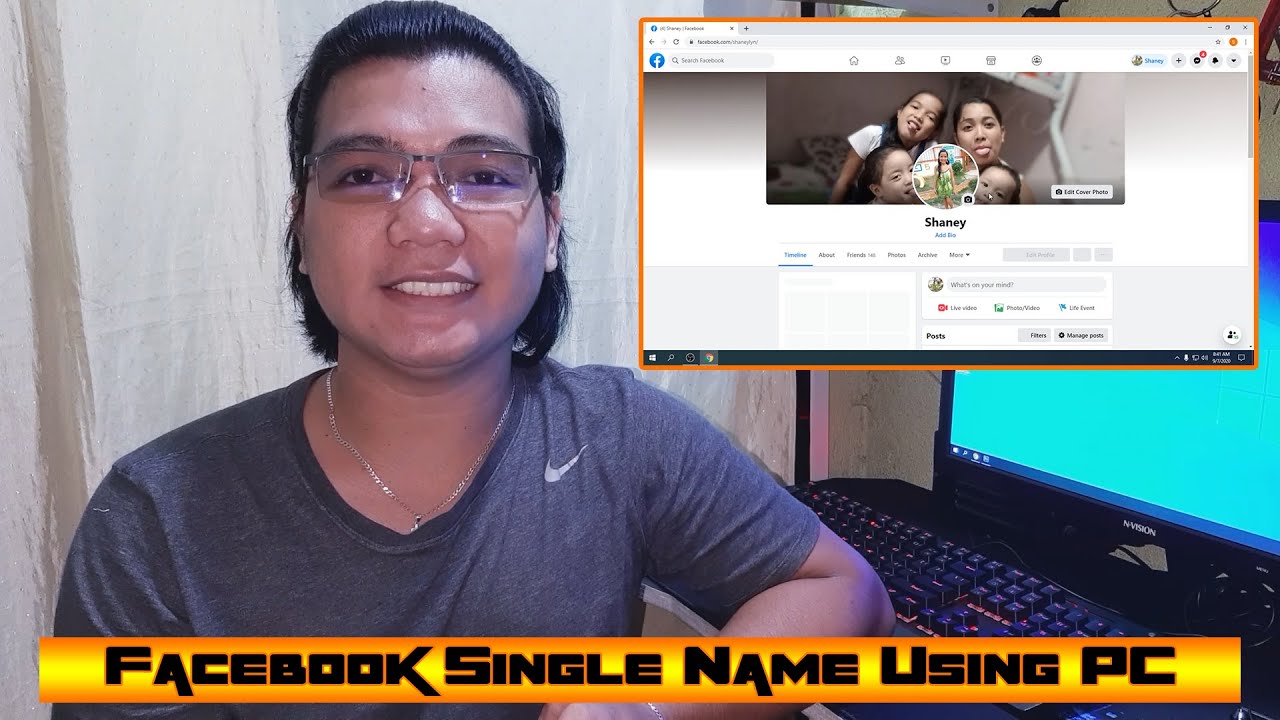 FACEBOOK SINGLE NAME USING PC 2020 - YouTube