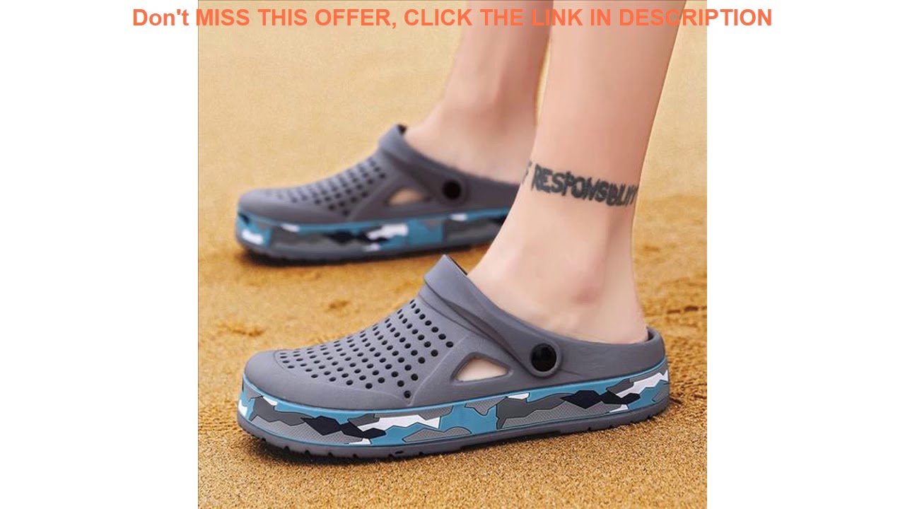 Deal 2020 New Summer Sandals Men Outdoor Beach Hole Slippers Breathable Crocs Croks Shoes Clogs Cas