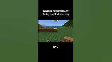 building a house with only placing one block everyday #minecraft #minecraftbuilding #mcpe