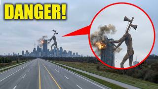 Drone Catches Siren Head Attacking A Building caught In Real Life