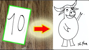 Vẽ trâu Tân Sửu với số 10 đơn giãn/ NC Plan