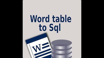 Word table To Sql
