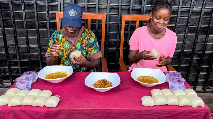 First to finish 10 wraps of fufu wins - Fufu competition - funmi vs Amoke