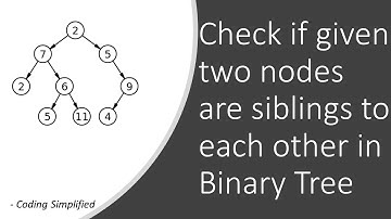 Binary Tree - 62: Check if given two nodes are siblings in Binary Tree
