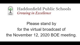 Haddonfield BOE November 12, 2020 Regular Meeting