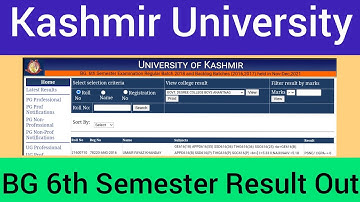 BG 6th Semester Result Declared || Kashmir University || How to Check?? #kashmir