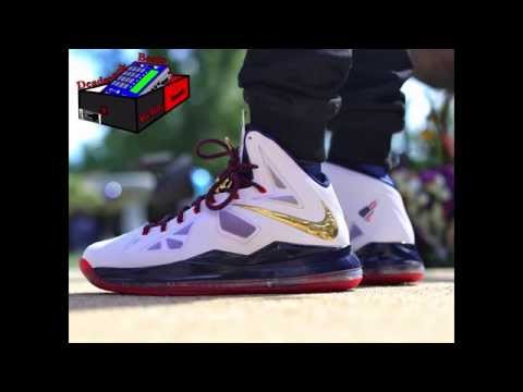 Nike Lebron X 10 USA Olympic Gold Medal on feet (eXimus Beat)