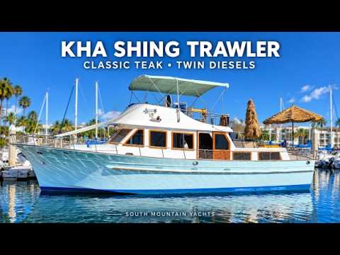 Classic 43 Trawler •Twin Diesel • Three Cabin • Classic Teak  Hula Girl Too By South Mountain Yachts