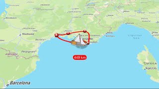 Le parcours de la flamme olympique en France (en omettant le relais des océans)