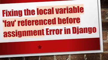 Fixing the local variable 