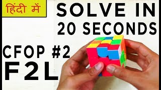 How To Solve A Rubik's Cube F2L Tutorial In HINDI - Solve A 3 By 3 Under 20 Seconds