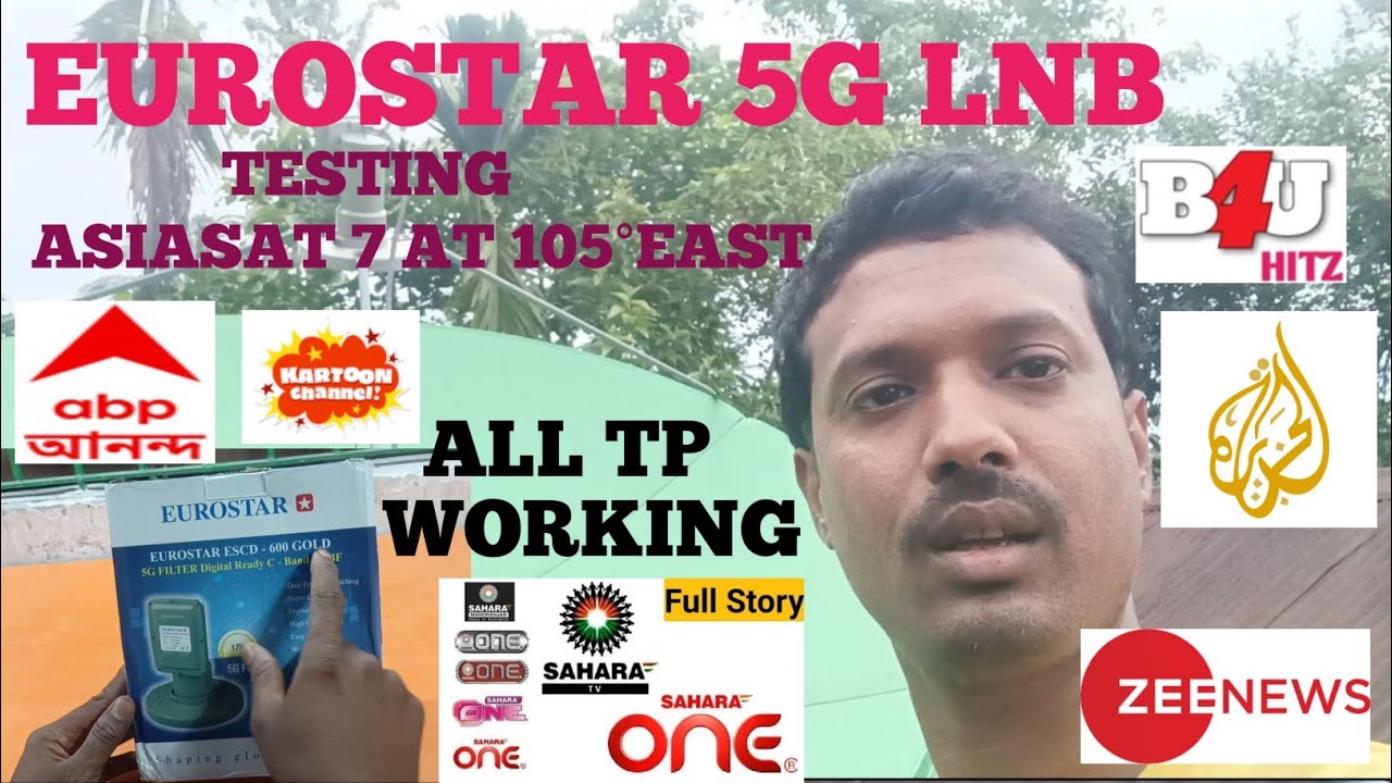 Eurostar 5g filter lnbf|| testing  asiasat 7 At 105°East || Dish setting channel list || all channel