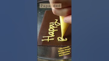 Thumbnail of cara menulis dengan menggunakan butter cream 😊 #shorts #video #kueulangtahun #cake