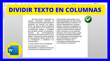 Cómo dividir Texto en Columnas en Word