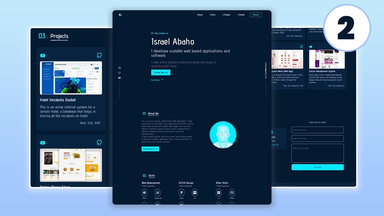 React Developer Portfolio Tutorial with 9 in-built projects | PART TWO ...