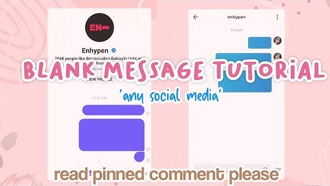 how to blank message/comment | tutorial