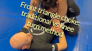 Front triangle: traditional versus knee-turn method