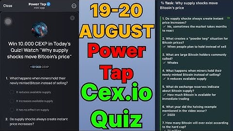 Cex.IO Quiz Answers Today 19 & 20 August | Cex.io Daily Quiz | Cex io daily combo | Cex.io daily 