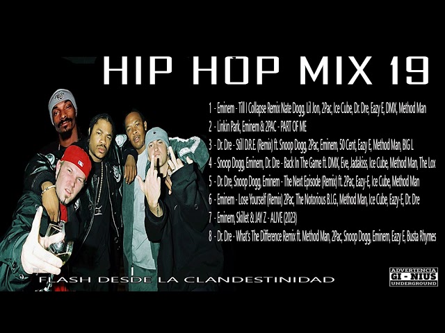HIP HOP MIX 2023 -  Eminem,  Snoop Dogg, 2Pac, Ice Cube, Dr. Dre, Eazy E, DMX, Method Man, Flash class=