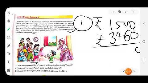 Value based Questions class 3 for ch2.DAV Maths