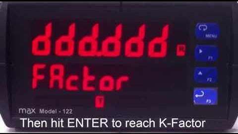 Programming the meter K-Factor into the Model 122