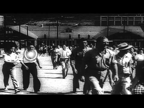 Y-12 atomic production facility; Trinity Shot atomic text explosion in the United...HD Stock Footage