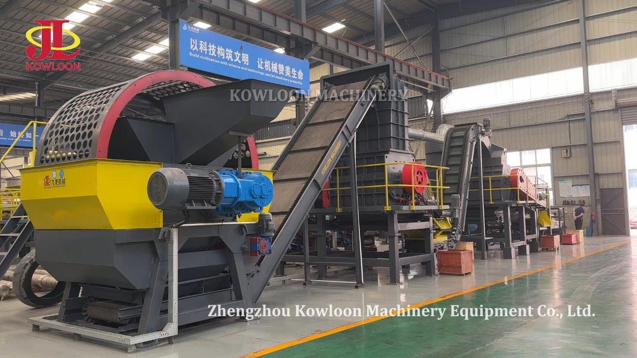 Automatic Tyre Recycling Plant Machine: Tire Shredder, Wire Separator ...