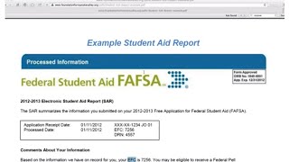 How to read your FAFSA Student Aid Report (SAR)