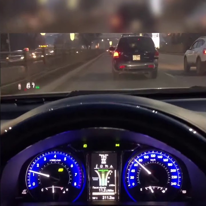 Проекция лобового стекла HUD Toyota Camry 55 (ночью) - YouTube