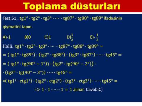 TQDK nin 1994-2015 Toplusu Triqo- Funk  Toplama teoremləri Qayda, test -50 -110