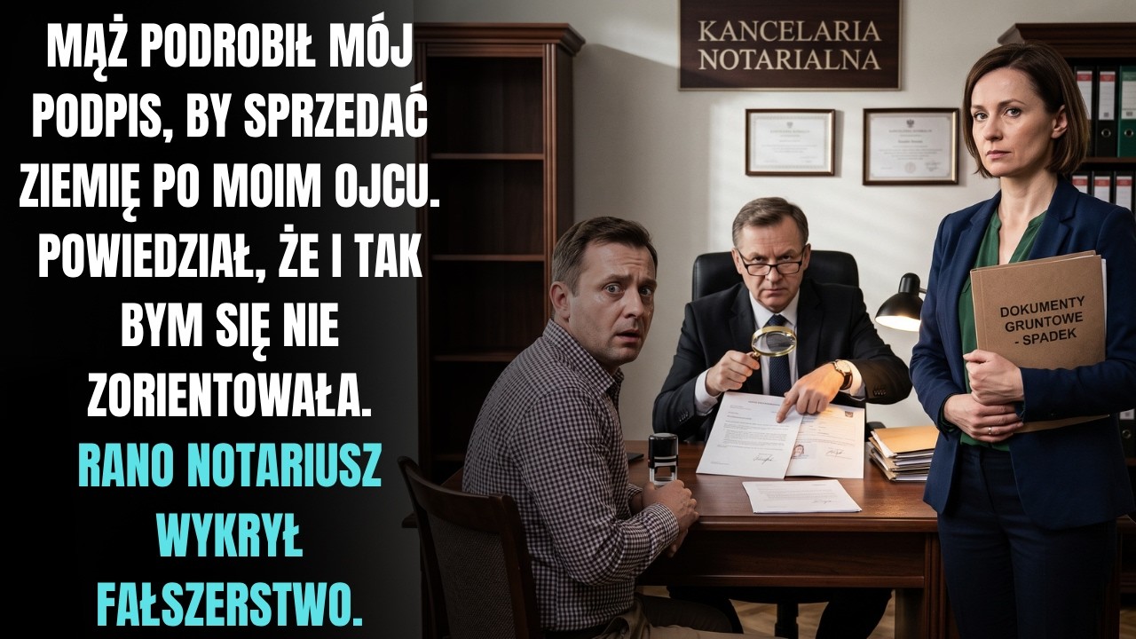 Stałam w progu kancelarii notarialnej, a mój mąż, nie podnosząc wzroku, powiedział: „Nie musisz nic podpisywać, kochanie. Już to zrobiłem za ciebie.” Byłam biegłą sądową od badania pisma ręcznego,...