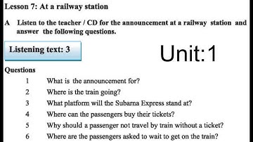 CLASS:7# In the railway station#unit:1#Lesson:7