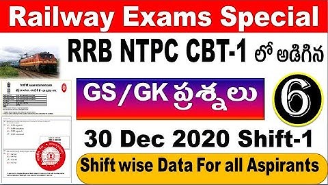 Railway NTPC GS & GK Previous year Questions Part 6 of all shifts Data Explanation by SRINIVASMech