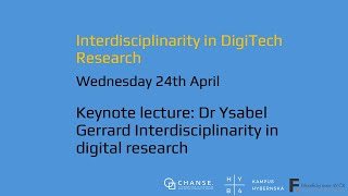 Keynote lecture: Dr Ysabel Gerrard - Interdisciplinarity in digital research