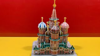 DIY Craft Instruction 3D Puzzle Cubicfun ST.BASIL'S CATHEDRAL