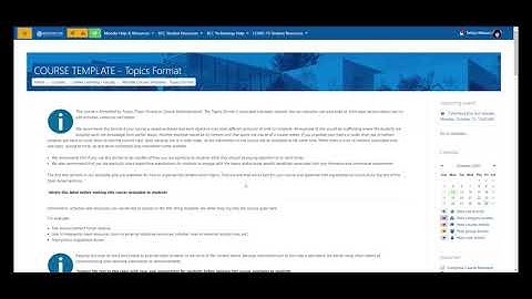 Topics Format in Moodle