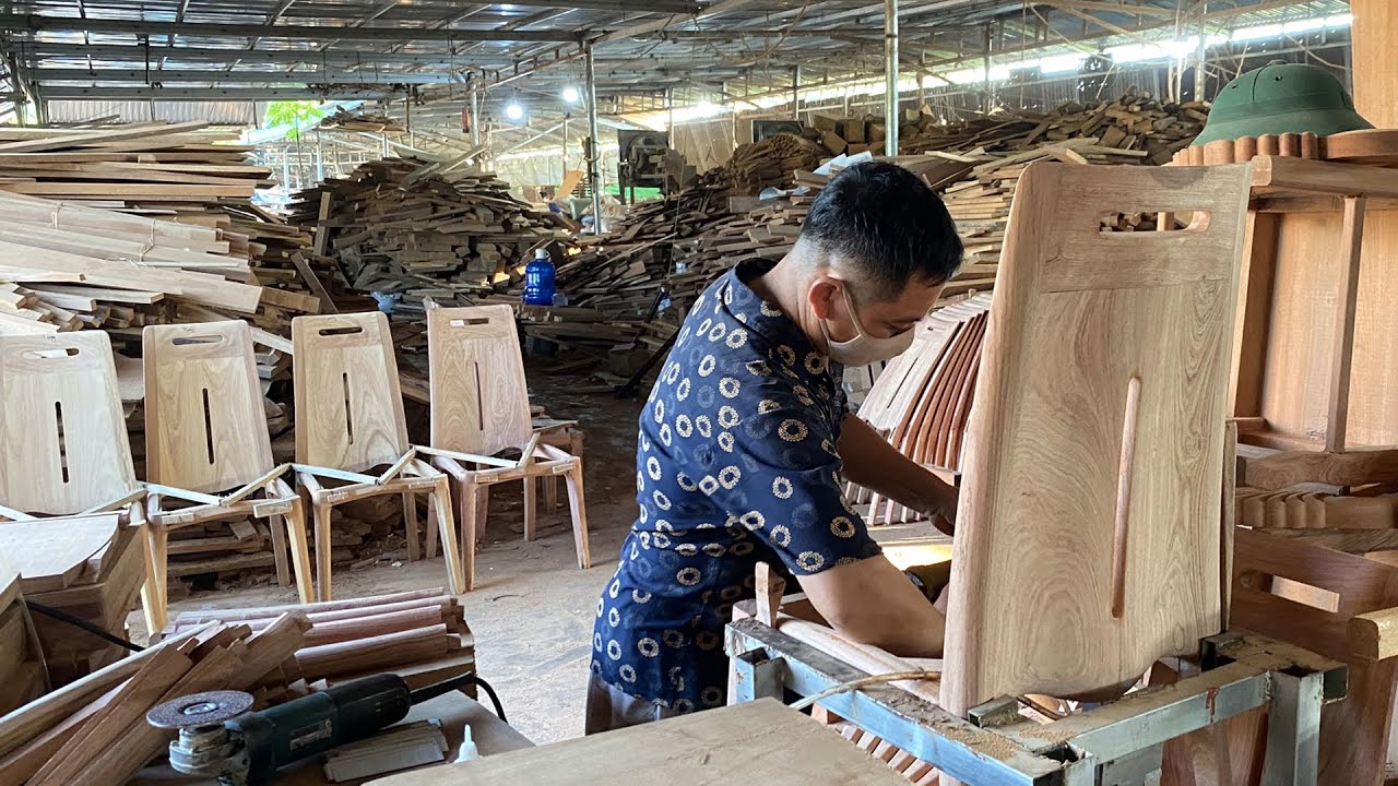 Process of Making High-end Wooden Dining Chair | Huge Scale Furniture Workshop