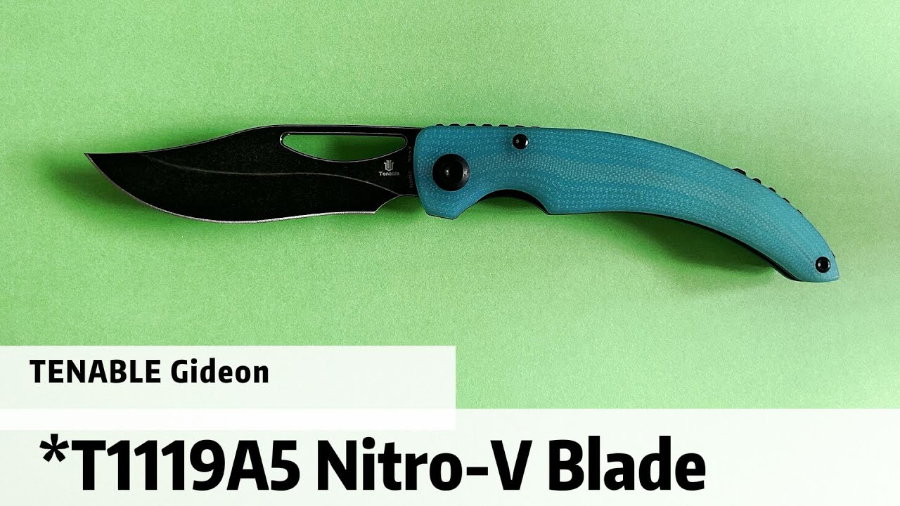 Tenable Gideon Folding Knife 3.5" Blackwash Nitro-V Blade Tiffany Blue G10 Handle