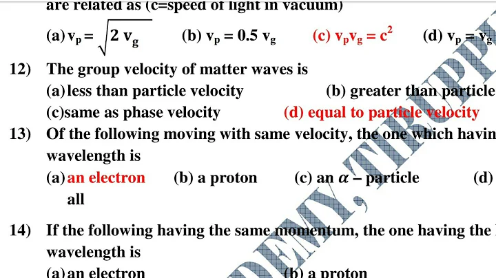 Pg Trb Physics Unit 8 Quantum Mechanics