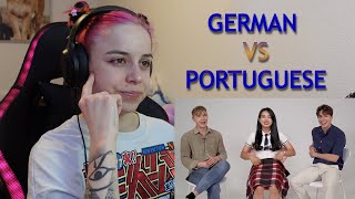 Reacting to KOREAN TEEN GIRL REACTION TO GERMAN VS PORTUGUESE