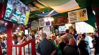 Full time whistle in  Brazen head pub after Celtic beating Rangers 3 - 2 on Saturday 8th April 2023