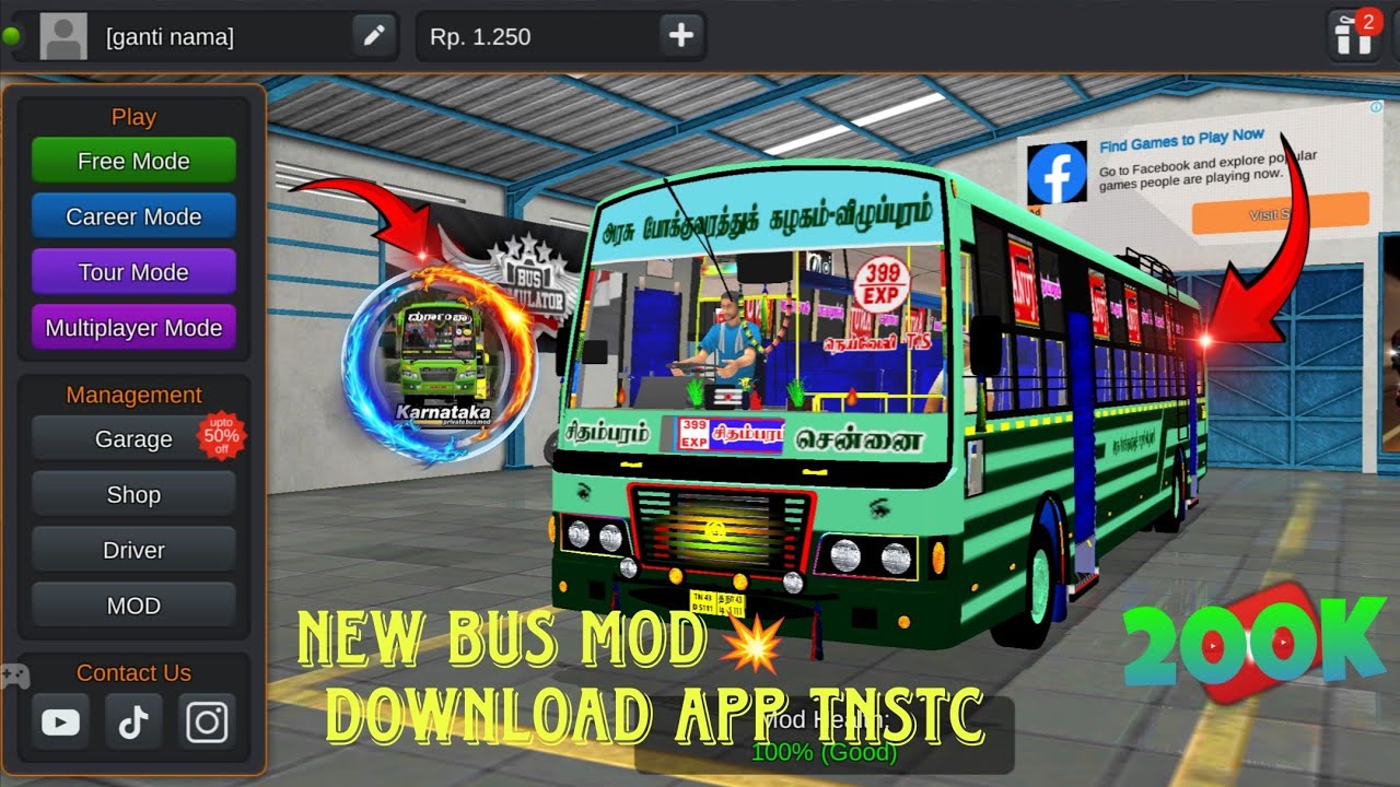 New bus mod💥 download app ⚡tamilnadu TNSTC 📈 MASTER 🎮GAME 
