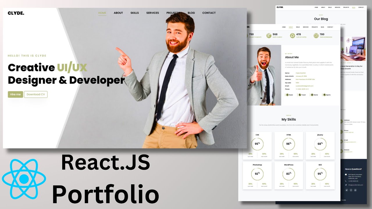 Build a Responsive Portfolio Website with React.js & CSS | Portfolio ...