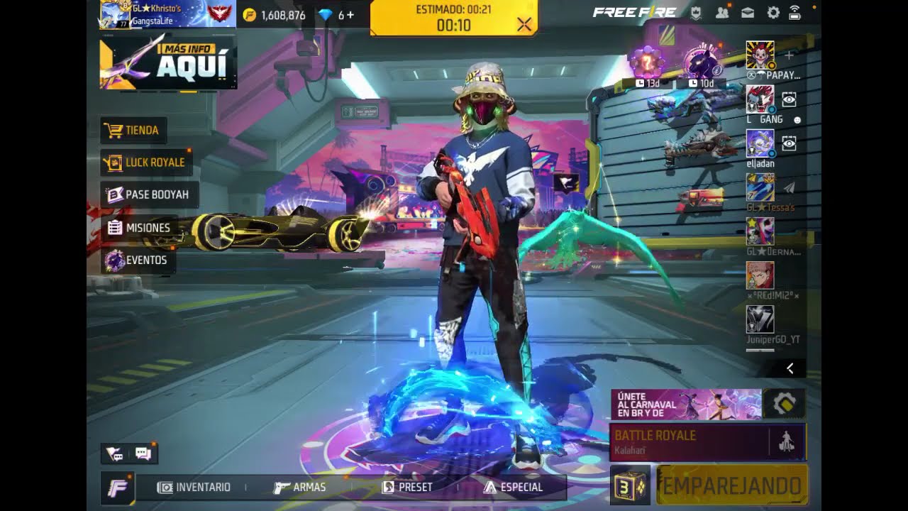 Free Fire Jugando Lunes en la noche probando el internet y otras cosaa