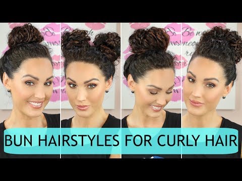 BUN Hairstyles for CURLY Hair & 30K GIVEAWAY | The Glam Belle