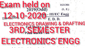 ELECTRONICS DRAWING & DRAFTING||QUESTION PAPER(2020)||ELECTRONICS ENGG||3RD SEMESTER