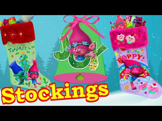 Trolls Holiday Movie Themed Christmas Stocking Opening + Surprise Toys  Holiday Gifts Compilation 