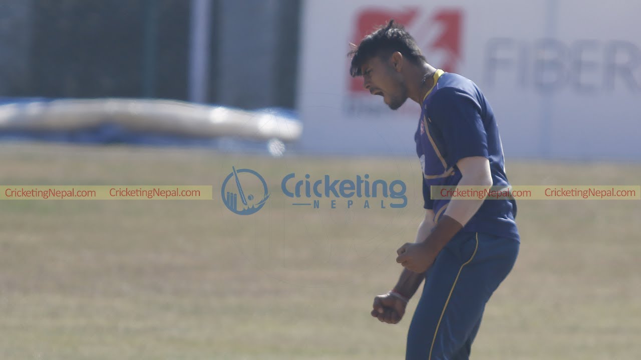 Gulshan Jha aggressive celebration -- Nepal Police VS APF Club -- PM Cup T20 National Cricket