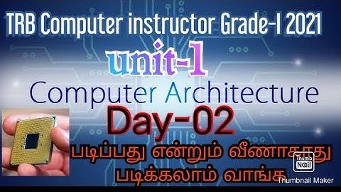 TRB Computer instructor Grade-I 2021|unit-1|computer architecture|system buses