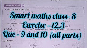 smart maths chapter 12 exercise 12.3 |schand maths solutions class 8 ch-12 ex 12.3 | exponents power